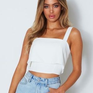 White Layered Crop Top